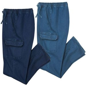 ATLAS FOR MEN - Set van 2 ZEER COMFORTABELE cargojeans - Heren - Verkrijgbaar in grote maten - L