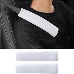 Autostoel gordelkussens - zachte en duurzame schouderbekleding - 2 stuks auto veiligheidsgordel bekleding - wit