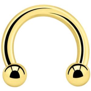 14 Karaat Massief Gouden Circular Barbell - 10mm - 3mm ball