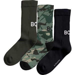 Björn Borg Sokken (dik) Core - Sportsokken - 3 paar - Unisex - Maat 36 - 40 - Zwart/Groen