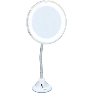 Grundig Make up spiegel - met Zuignap - 20 Heldere LED's - Flexibele Steel - 360º Draaibaar