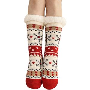 Herfst-/wintersokken - Platte lengte 42 cm - Kerstsokken - Kerstvloersokken - Dikke, warme herfst-/wintersokken - Huissokken - Slaapsokken - Antislipvloersokken - Voeg toe aan de kerstsfeer - Herfst-/winterbenodigdheden