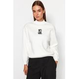 Trendyol TWOAW21SW0019 Volwassenen Vrouwen Sweatshirt Single - Wit - XL