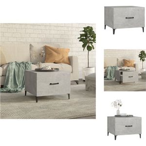 vidaXL Salontafel - Salontafels - Tafel - Bijzettafel - Salontafel met metalen poten 50x50x40 cm betongrijs
