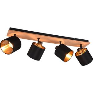 LED Plafondspot - Plafondverlichting - Torna Torry - E14 Fitting - 4-lichts - Rechthoek - Mat Bruin - Aluminium