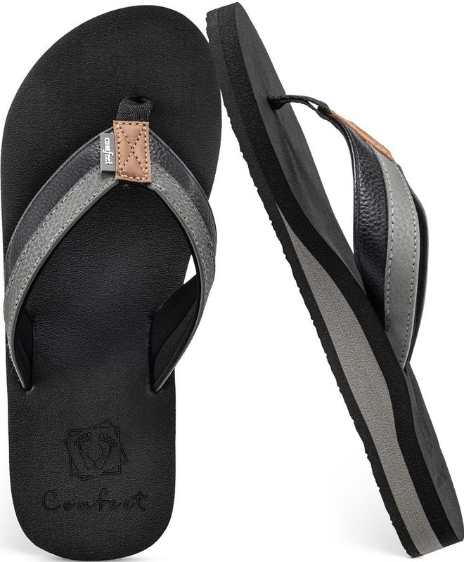 Slippers Heren - Sandalen - Zwart - Maat 40 - Comfeet