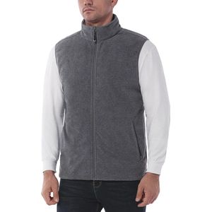 Ultralicht Heren Fleece Vest met Staande Kraag en Rits | Mouwloos Outdoor Fleecejack