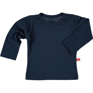 T-shirt lange mouw donkerblauw biologisch katoen 74-80
