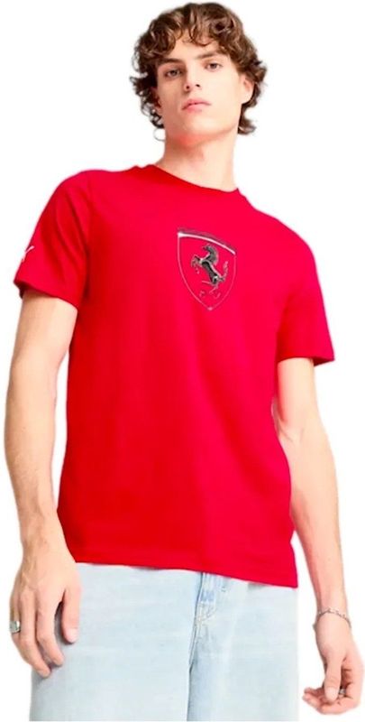 Puma - Ferrari Race Tonal Big Shield - T-shirt - Rood - Korte Mouwen
