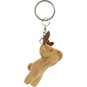 2x Pluche eland knuffel sleutelhanger 6 cm - Speelgoed dieren sleutelhangers