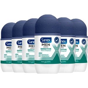 Sanex Deo Roller Men - Dermo Sensitive 48H - 6 x 50 ml - Voordeelverpakking