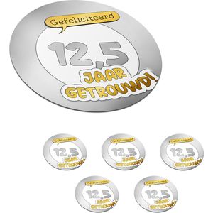 Onderzetters voor glazen - Rond - Huwelijk - Gefeliciteerd 12,5 jaar getrouwd! - Spreuken - Quotes - Jubileum - 10x10 cm - Glasonderzetters - 6 stuks