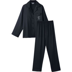 Emilie collection - pyjama - satijn - luxe - broek & overhemd - blauw