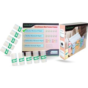 10 Rollen Sticker Pocket Printer Papier - Voor Mini Printer - Thermisch Papier Mini Printer - Navulling Mini Printer - Navulling Pocket Printer