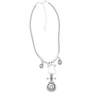 Behave Ketting paars lila met vintage hanger 40 cm