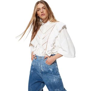 Trendyol Geweven Overhemd Met Ecru Accessoires Tpraw22Go1089