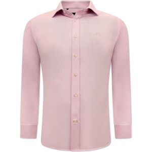 Zakelijke Effen Oxford Overhemd Heren Slim fit - Fuchsia
