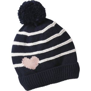Vertbaudet Meisjesmuts + snood + wanten/handschoenen met strepen/hartje