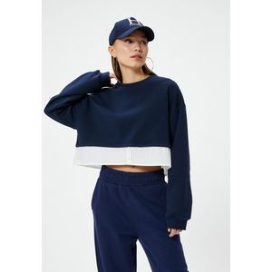 Ronde kraag Met gebruik van twee verschillende stoffen Sweatshirt