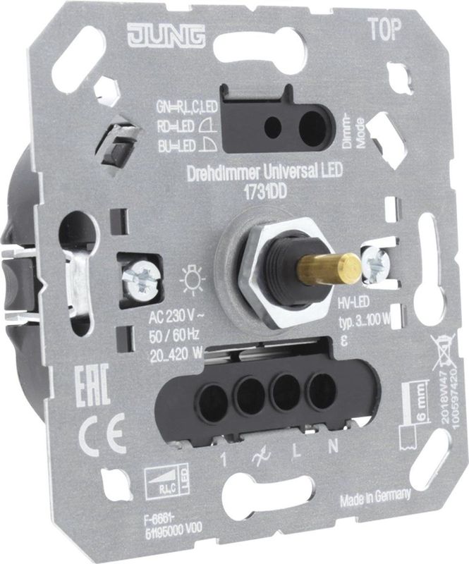 JUNG dimmer - LED verlichting 3 tot 100 W - druk/uit