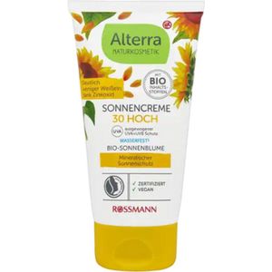Alterra Naturkosmetik Zonnecrème SPF 50 - Factor 50 Zonnebrand | 1x 75 ml - Watervast - met Biologische Oliën - Minerale Zonbescherming