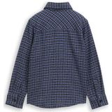 TOM TAILOR - Overhemd - Violetblauw/Zwart/Wit - Geruit - Lange Mouw