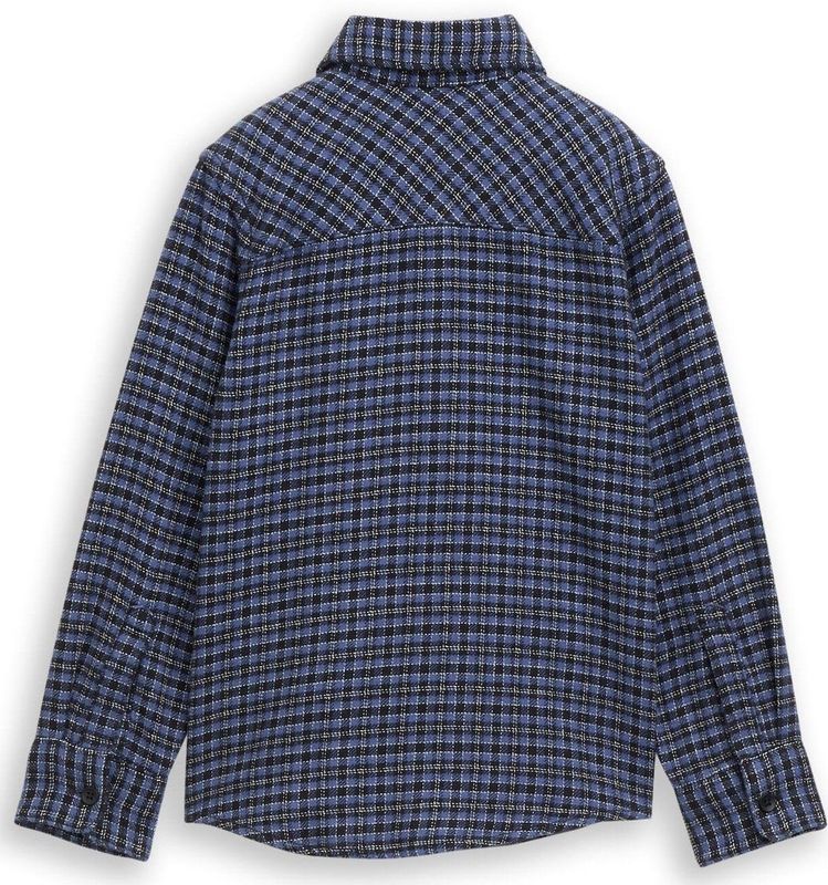 TOM TAILOR - Overhemd - Violetblauw/Zwart/Wit - Geruit - Lange Mouw