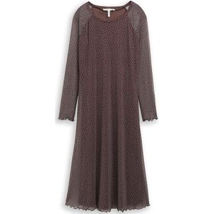 TOM TAILOR DENIM - Jurk - Chocoladebruin - Dierenprint - Knielengte