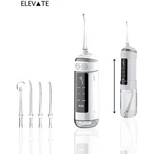 ELEVATE Draadloze Waterflosser – Oplaadbaar met USB-C – 6 Standen – IPX7 Waterdicht – 180ml – Tot 50 Dagen Batterij – Inclusief 5 Opzetstukken – Voor Gezond Tandvlees en Wittere Tanden