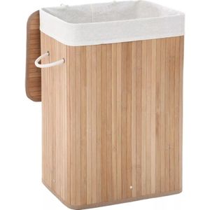 In And OutdoorMatch Wasmand met deksel Imelda - Met handvatten - Wasbox - Rechthoek - Wassorteerder - Rieten - 40x30x60cm