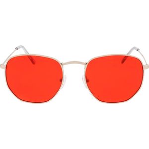 Icon Eyewear Zonnebril AUGUST - Licht goudkleurig montuur - Rode glazen