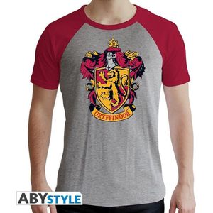 HARRY POTTER - Tshirt Gryffindor man SS grey & red- premium