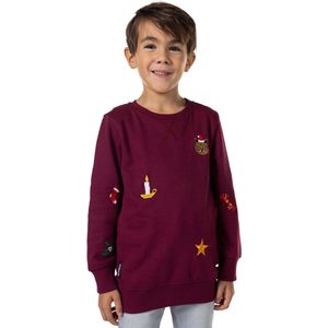 OppoSuits Deluxe X-Mas Icons - Burgundy - Kids Kerst Sweater - Kersttrui - Kerst - Rood - Maat 6 Jaar