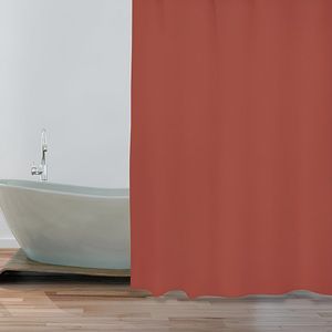 Anti-schimmel douchegordijn ""Terracotta-rood"", antibacterieel, wasbaar, waterdicht, inclusief 12 douchegordijnringen, polyester, 180 x 200 cm