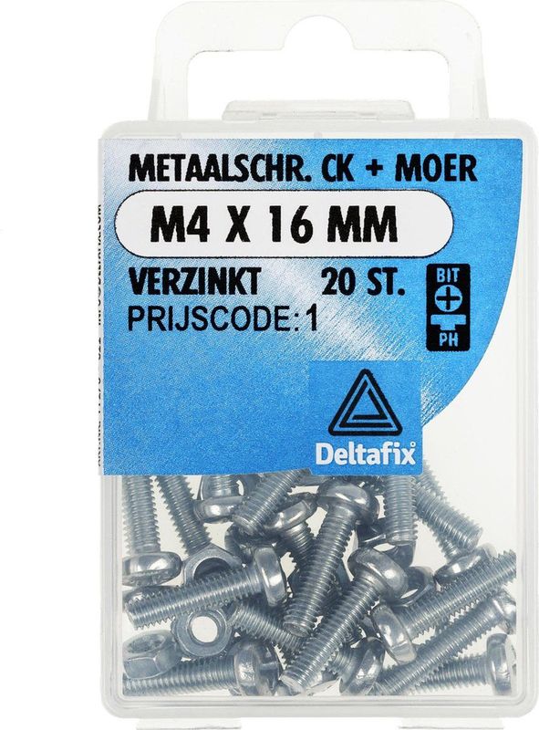 Deltafix - Schroef Moer CK - M4x16mm - 20 Stuks