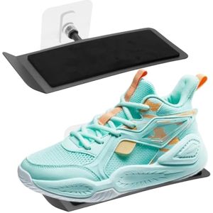 Wandschoenenrek, zwevende sneakers, wandschoenenrek, hangende sneakerhouder voor display en collectie, zonder boren, metaal, 6 stuks, zwart