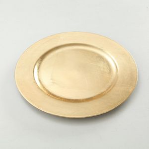 6x Rond goudkleurig diner/eettafel onderborden 33 cm - Onderborden/tafeldecoratie - Onderzet borden
