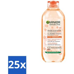 25 x Garnier - SkinActive - Micellair Reinigingswater - Milde Peeling - Alles-in-1 - 400 ml - Micellair Reinigingswater - Milde Peeling - Alles-in-1 Reiniger - Huid Reinigen - Exfoliatie