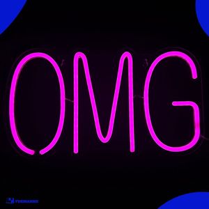 Neon Lamp - OMG - Oh My God - Incl. Ophanghaakjes - Neon Sign - Neon Verlichting - Neon Led Lamp - Wandlamp