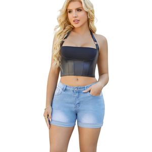 Bovista Korte Broek Dames - Spijkerbroek - met Zakken - Volwassenen - Jongens - Shorts - Lichtblauw - Maat M