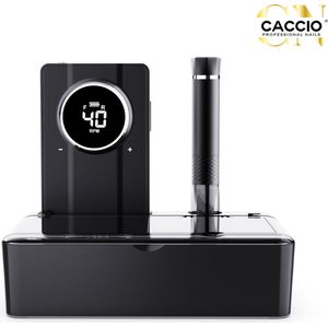 CACCIO®40.000 RPM NAIL MASTER-Zwart Nagelfrees-Elektrische Nagelvijl-Draadloze-Oplaadbare-Power Bank-Geupgraded Nagelfrees-Pedicure en Manicure-Nieuwe Technologie-Aluminimum Nagelfrees-Gellak nagels-Acryl nagels-Nagelstudio-Nagels-Professioneel
