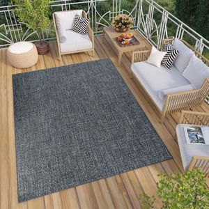 Tapiso Verano Vloerkleed Grijs Blauw Indoor Outdoor Terras Tapijt Maat- 120x170