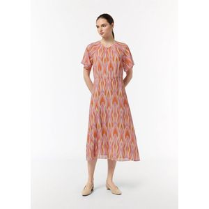 COMMA - Jurk - Crème - 3/4 Lengte - Knoopsluiting - Chiffon