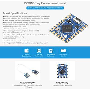 Microcontroller Development Board met Adapter en FPC Kabel - Dual Core tot 133MHz, Ondersteunt C/C+/Python