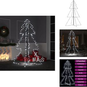 vidaXL Kerstkegelboom - Kerstkegelbomen - Kerstverlichting - Kerstverlichtingen - Kegelkerstboom 200 LED's binnen en buiten 98x150 cm
