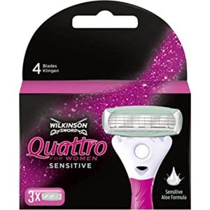 Lames de rasoir Wilkinson sensibles Quattro pour femmes – 3 lames de recharge