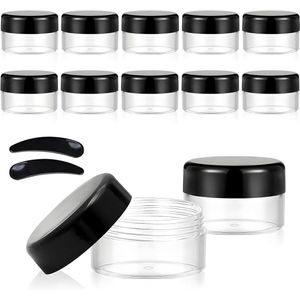 12 stuks plastic crèmepotjes 20 ml om te vullen - lege potjes transparant met deksel - mini-blikjes voor lippenbalsem, crème, kaarsen - reispotjes cosmetica - set van 12 pots.