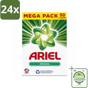 Ariel Original - Waspoeder - Witte en Lichtgekleurde Was - 50 Wasbeurten - Voordeelverpakking - 24 stuks - Ariel Original - Waspoeder