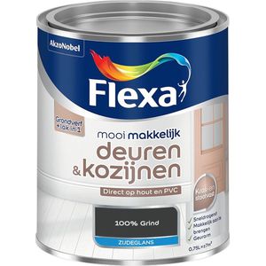 Flexa - Mooi Makkelijk Deuren & Kozijnen Zijdeglans - Muurverf - 100% Grind - Mengverf - 0.75 Liter