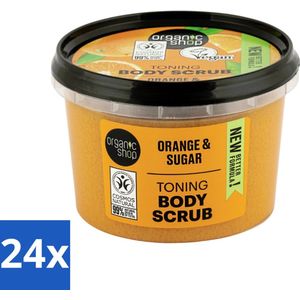 Organic Shop - Body Scrub Orange - Verzorgend en Geurend - 250 ml - Voordeelverpakking - 24 stuks